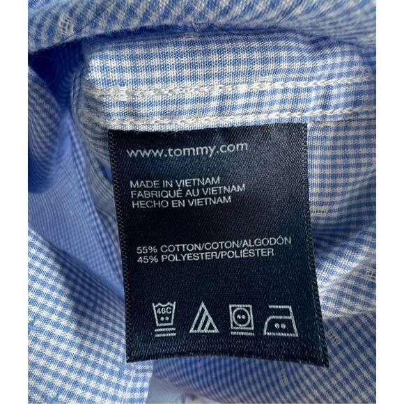 Kids/Boys Tommy Hilfiger Blue and White Long Sleeve Button Up Shirt - Picture 4 of 4
